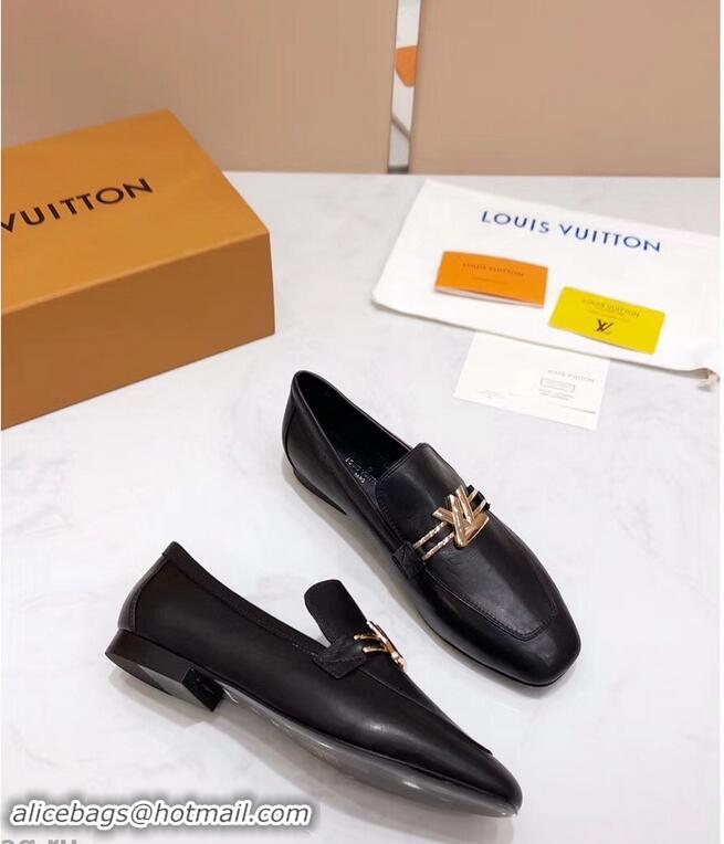 Promotional Louis Vuitton Upper Case Flat Loafer 1A4EV9 Calf Leather Black 2019