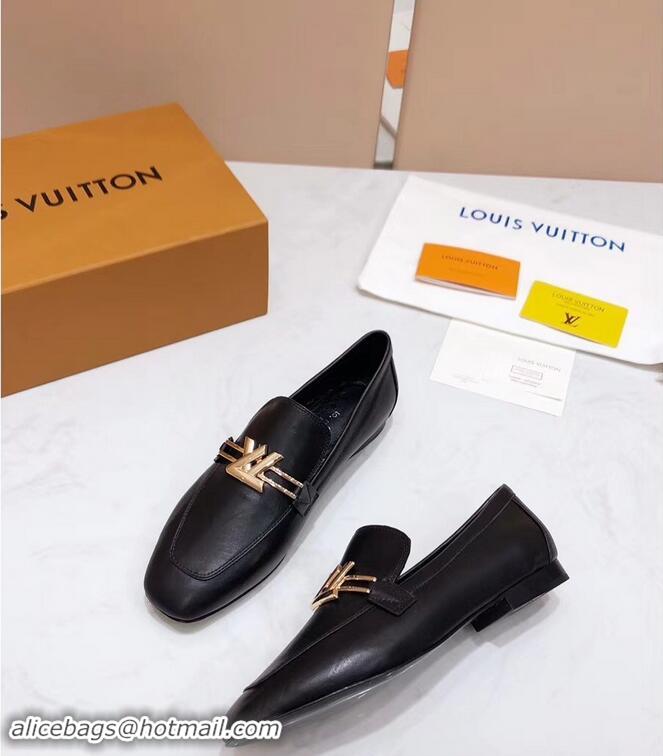 Promotional Louis Vuitton Upper Case Flat Loafer 1A4EV9 Calf Leather Black 2019