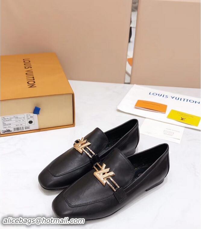 Promotional Louis Vuitton Upper Case Flat Loafer 1A4EV9 Calf Leather Black 2019