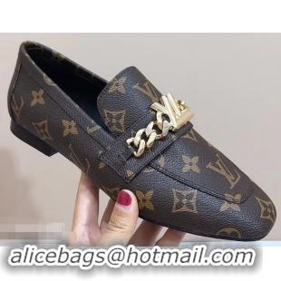 Low Price Louis Vuitton Upper Case Flat Loafer Chain 1A4XDD Monogram Canvas 2019