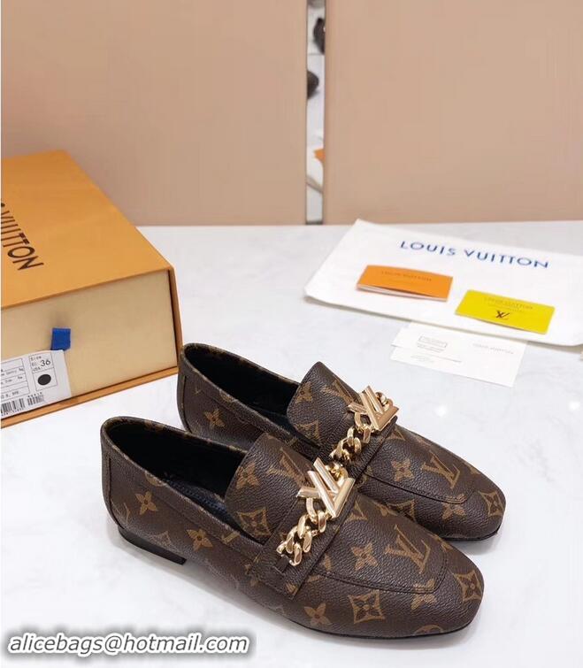 Low Price Louis Vuitton Upper Case Flat Loafer Chain 1A4XDD Monogram Canvas 2019