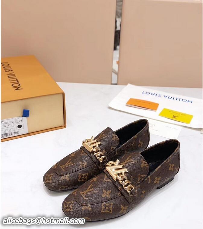 Low Price Louis Vuitton Upper Case Flat Loafer Chain 1A4XDD Monogram Canvas 2019