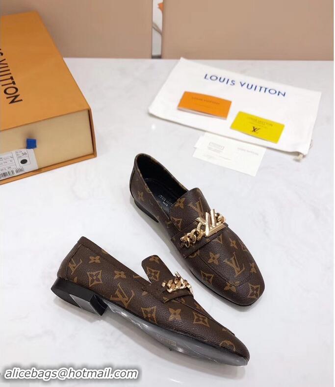 Low Price Louis Vuitton Upper Case Flat Loafer Chain 1A4XDD Monogram Canvas 2019