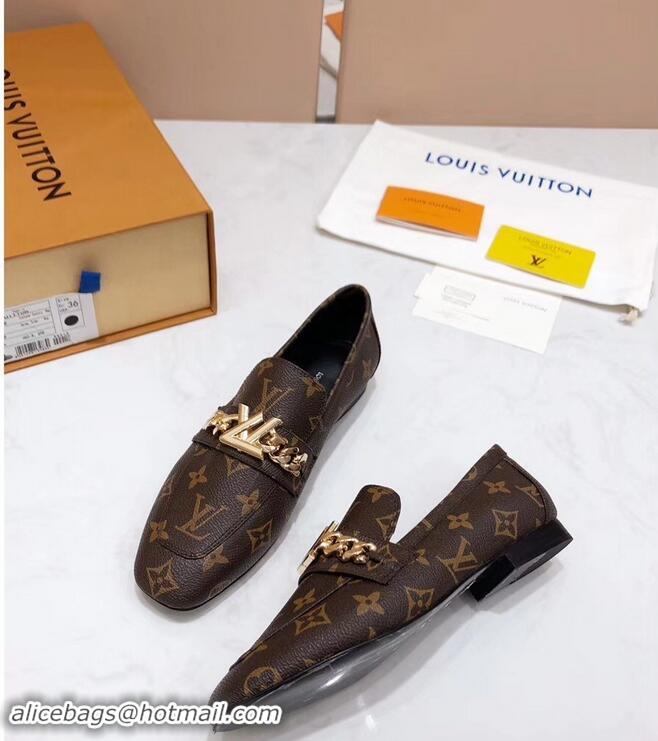 Low Price Louis Vuitton Upper Case Flat Loafer Chain 1A4XDD Monogram Canvas 2019