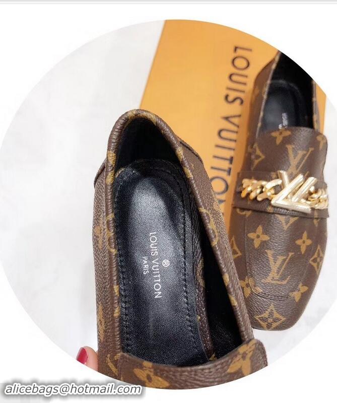 Low Price Louis Vuitton Upper Case Flat Loafer Chain 1A4XDD Monogram Canvas 2019