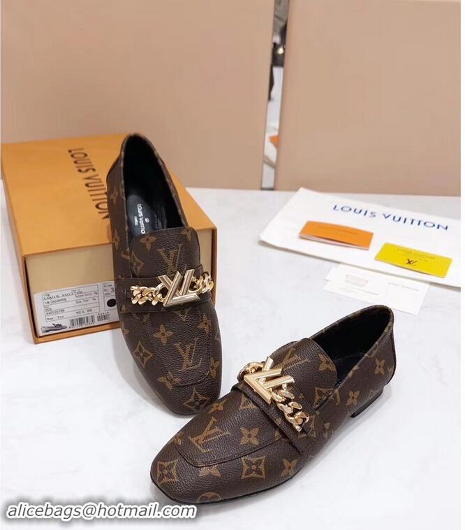 Low Price Louis Vuitton Upper Case Flat Loafer Chain 1A4XDD Monogram Canvas 2019