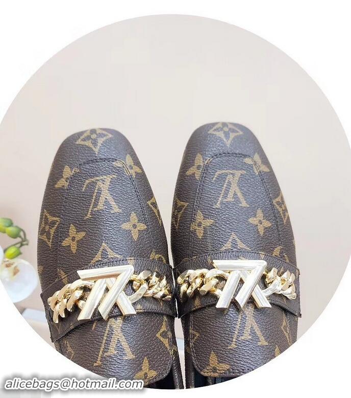 Low Price Louis Vuitton Upper Case Flat Loafer Chain 1A4XDD Monogram Canvas 2019