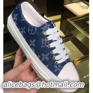 Buy Perfect Louis Vuitton Monogram Denim Stellar Sneakers 1A4WTT Bleu Jeans Blue 2019