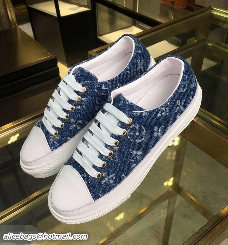 Buy Perfect Louis Vuitton Monogram Denim Stellar Sneakers 1A4WTT Bleu Jeans Blue 2019