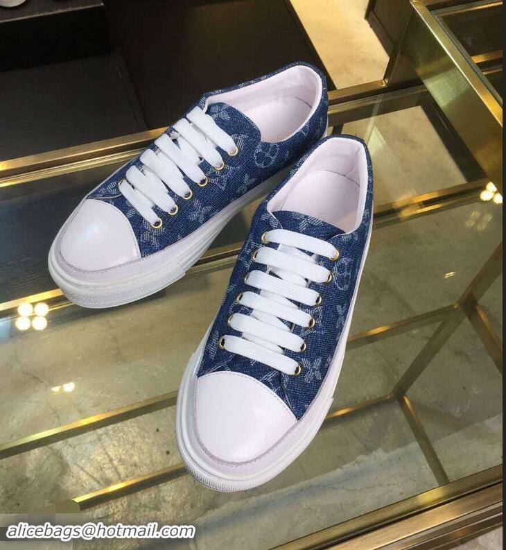 Buy Perfect Louis Vuitton Monogram Denim Stellar Sneakers 1A4WTT Bleu Jeans Blue 2019