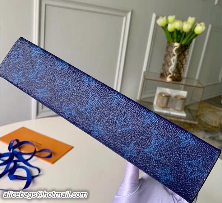 Colorful Louis Vuitton Monogram Canvas/Taiga Leather Pochette Voyage MM Bag M441633 Blue 2019