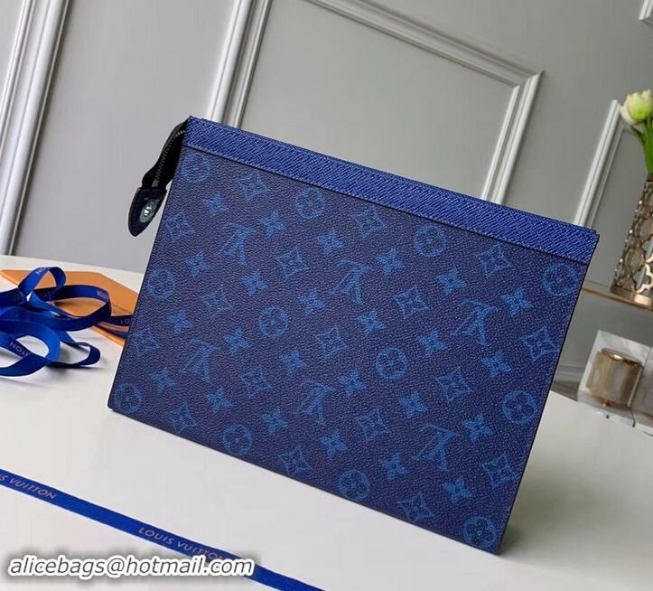 Colorful Louis Vuitton Monogram Canvas/Taiga Leather Pochette Voyage MM Bag M441633 Blue 2019