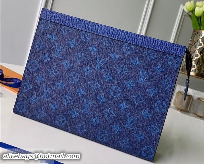 Colorful Louis Vuitton Monogram Canvas/Taiga Leather Pochette Voyage MM Bag M441633 Blue 2019