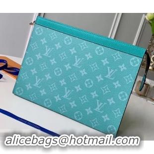 Duplicate Louis Vuitton Monogram Canvas/Taiga Leather Pochette Voyage MM Bag M441633 Green 2019