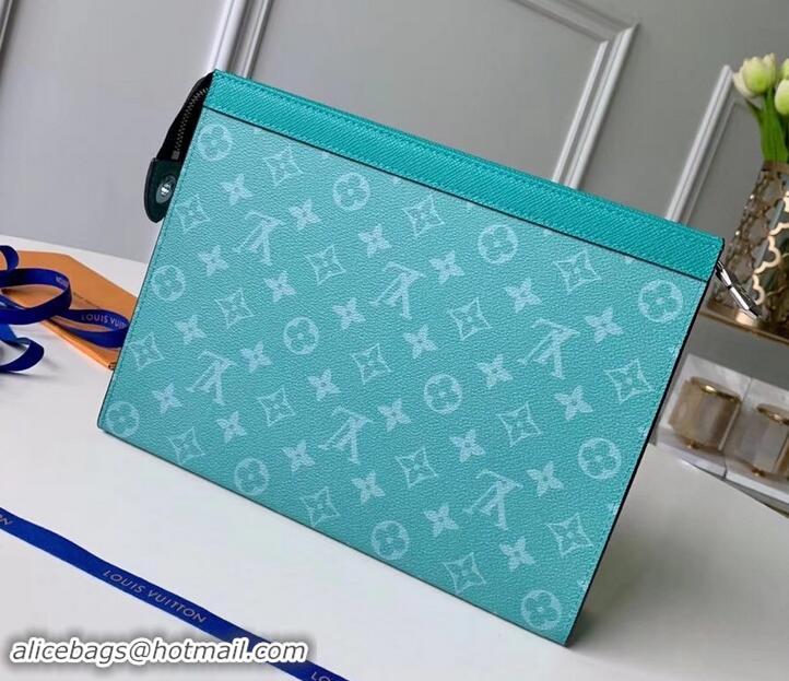 Duplicate Louis Vuitton Monogram Canvas/Taiga Leather Pochette Voyage MM Bag M441633 Green 2019