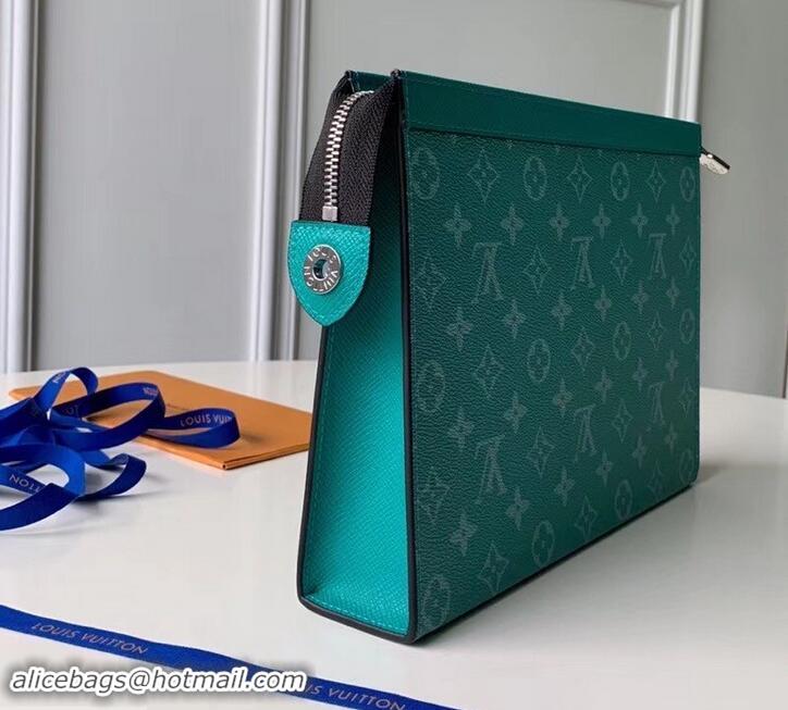 Duplicate Louis Vuitton Monogram Canvas/Taiga Leather Pochette Voyage MM Bag M441633 Green 2019