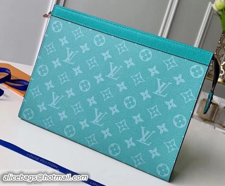 Duplicate Louis Vuitton Monogram Canvas/Taiga Leather Pochette Voyage MM Bag M441633 Green 2019