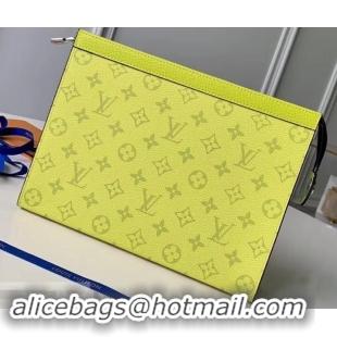 New Design Louis Vuitton Monogram Canvas/Taiga Leather Pochette Voyage MM Bag M441633 Yellow 2019