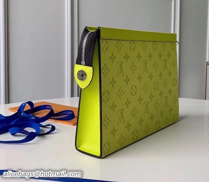 New Design Louis Vuitton Monogram Canvas/Taiga Leather Pochette Voyage MM Bag M441633 Yellow 2019