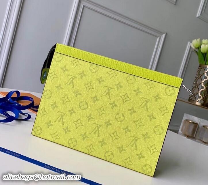 New Design Louis Vuitton Monogram Canvas/Taiga Leather Pochette Voyage MM Bag M441633 Yellow 2019