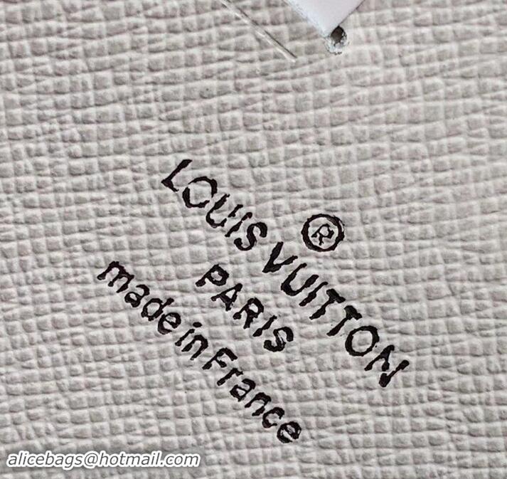 Modern Louis Vuitton Monogram Canvas/Taiga Leather Pochette Voyage MM Bag M441633 White 2019