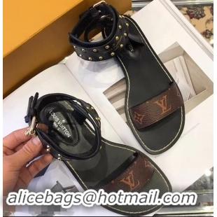 Buy Promotional Louis Vuitton Nomad Flat Sandals LV93305 Black 2019