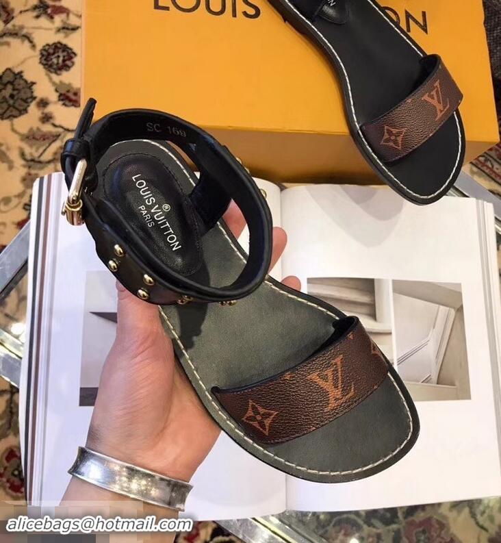 Buy Promotional Louis Vuitton Nomad Flat Sandals LV93305 Black 2019