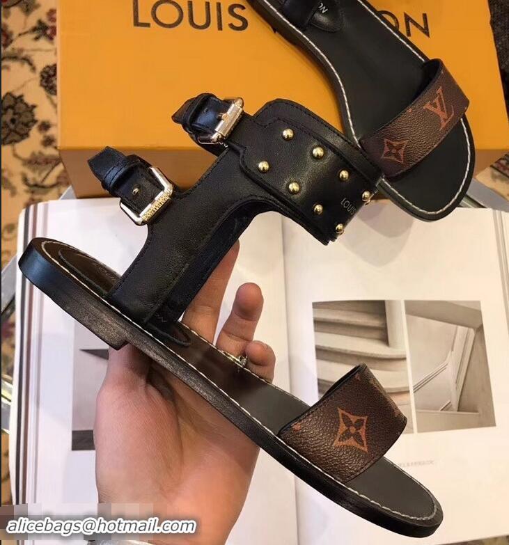 Buy Promotional Louis Vuitton Nomad Flat Sandals LV93305 Black 2019