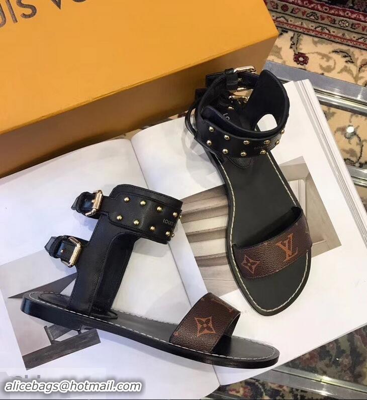 Buy Promotional Louis Vuitton Nomad Flat Sandals LV93305 Black 2019