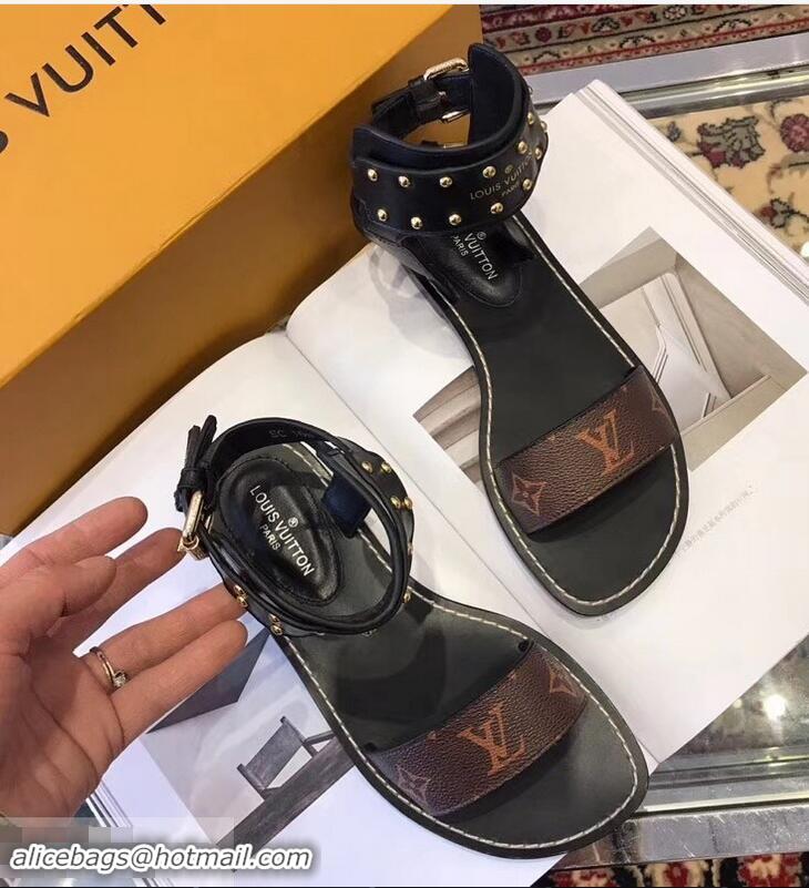 Buy Promotional Louis Vuitton Nomad Flat Sandals LV93305 Black 2019