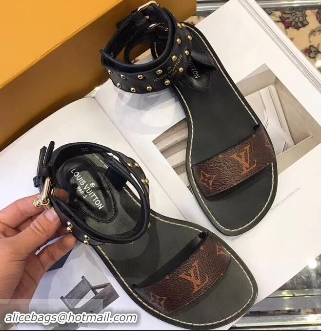 Buy Promotional Louis Vuitton Nomad Flat Sandals LV93305 Black 2019