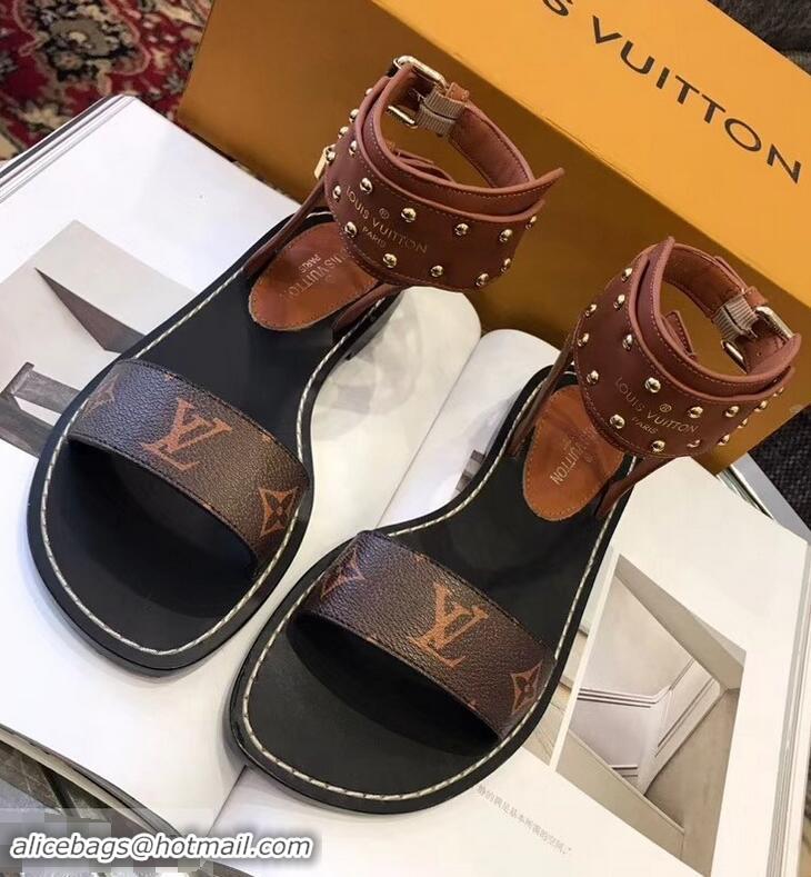 Buy Top Quality Louis Vuitton Nomad Flat Sandals LV93305 Brown 2019