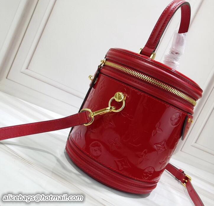 Best Grade Louis Vuitton Monogram Vernis Leather Canvas Cannes Beauty Case Bucket Bag M53998 Rouge 2019