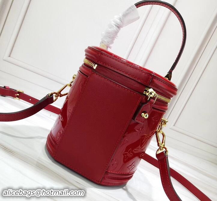 Best Grade Louis Vuitton Monogram Vernis Leather Canvas Cannes Beauty Case Bucket Bag M53998 Rouge 2019