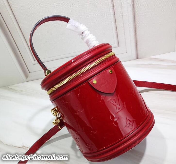 Best Grade Louis Vuitton Monogram Vernis Leather Canvas Cannes Beauty Case Bucket Bag M53998 Rouge 2019