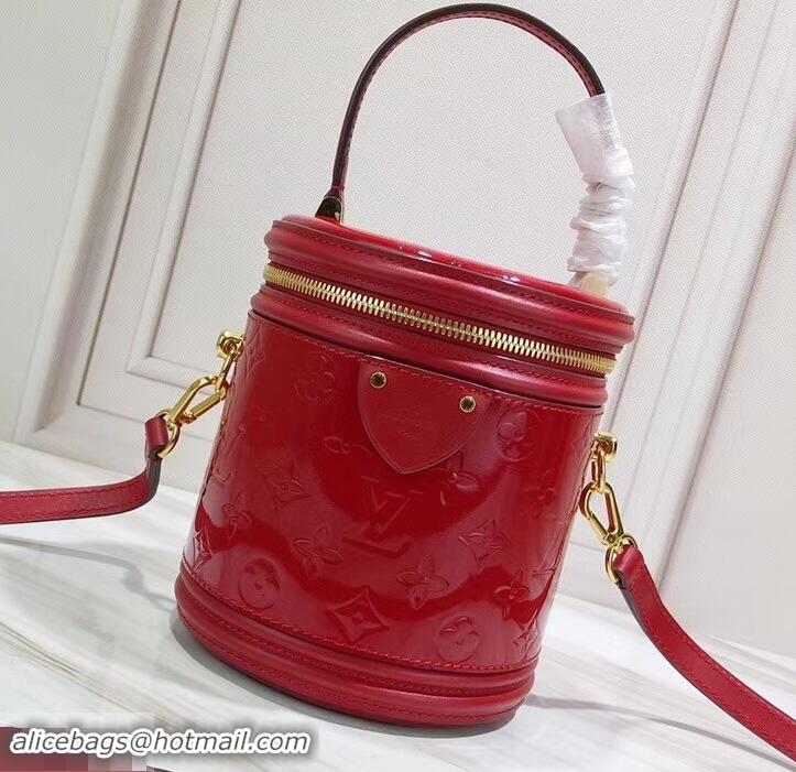 Best Grade Louis Vuitton Monogram Vernis Leather Canvas Cannes Beauty Case Bucket Bag M53998 Rouge 2019