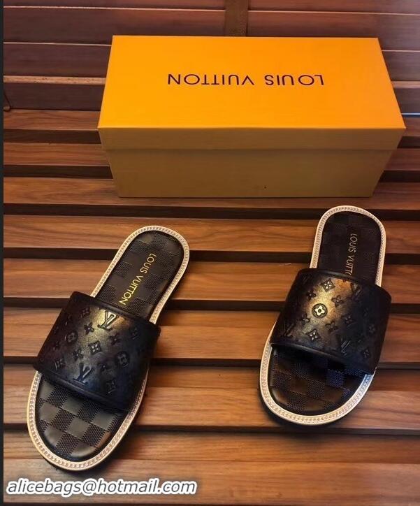 Classic Discount Louis Vuitton Damier Graphite Men's Slides LV93001