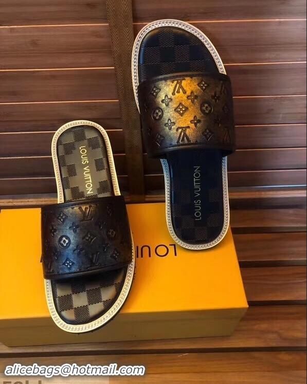 Classic Discount Louis Vuitton Damier Graphite Men's Slides LV93001