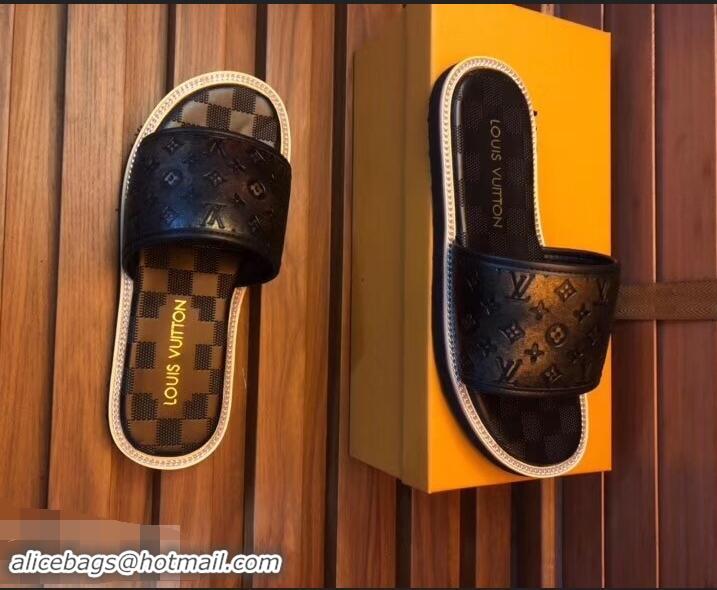 Classic Discount Louis Vuitton Damier Graphite Men's Slides LV93001