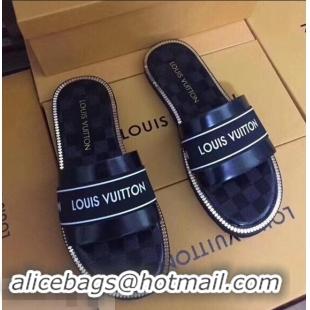 Best Discount Louis Vuitton Damier Graphite Men's Slides LV93002