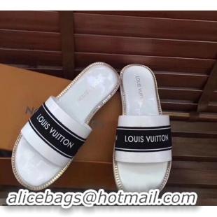 Free Shipping Promotional Louis Vuitton LV93007 White Men's Slides