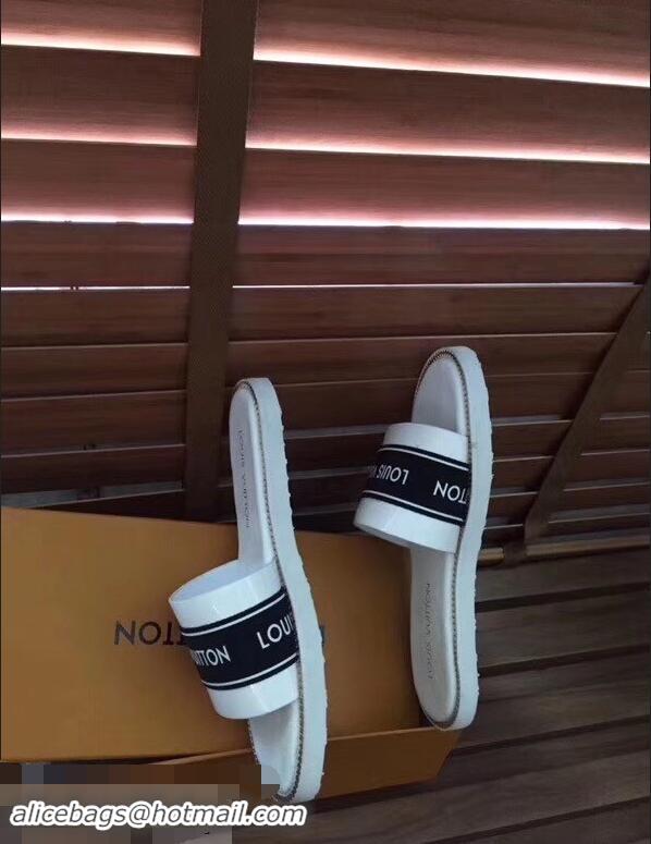 Free Shipping Promotional Louis Vuitton LV93007 White Men's Slides