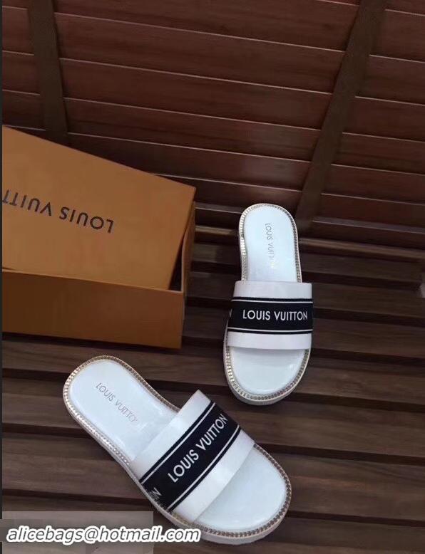 Free Shipping Promotional Louis Vuitton LV93007 White Men's Slides