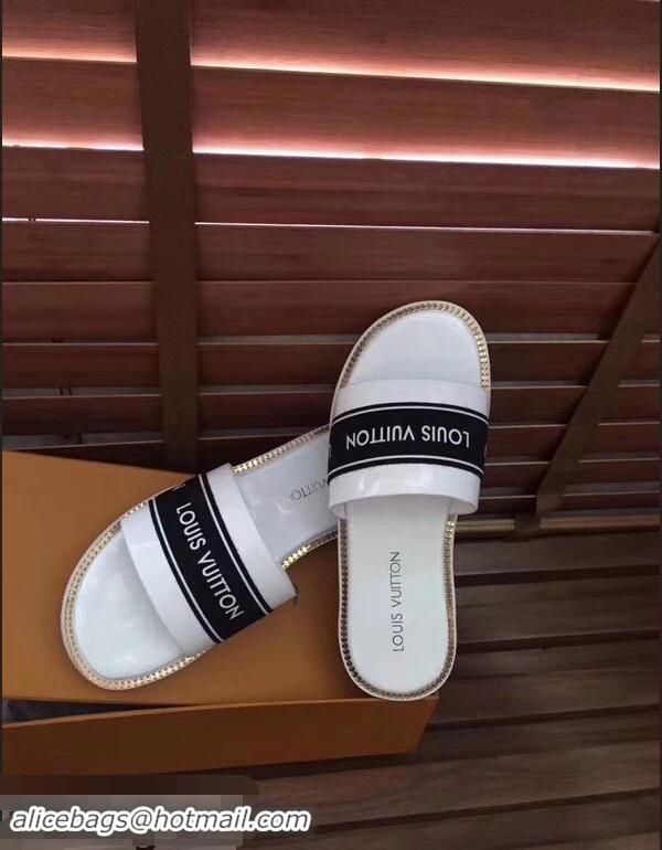 Free Shipping Promotional Louis Vuitton LV93007 White Men's Slides