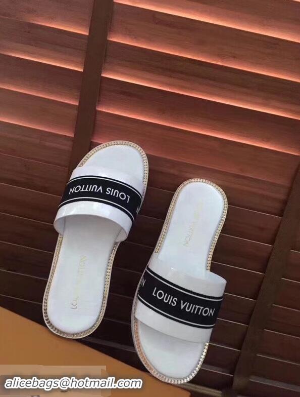 Free Shipping Promotional Louis Vuitton LV93007 White Men's Slides