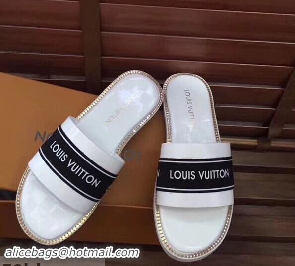 Free Shipping Promotional Louis Vuitton LV93007 White Men's Slides