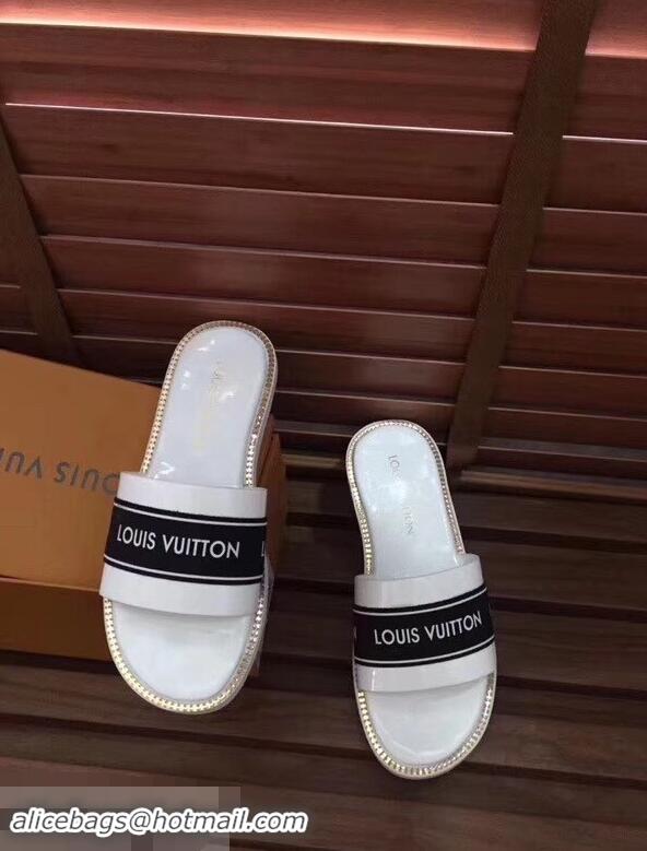 Free Shipping Promotional Louis Vuitton LV93007 White Men's Slides