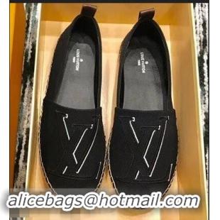 Low Price Louis Vuitton Seashore Flat Espadrilles LV94809 Black 2019