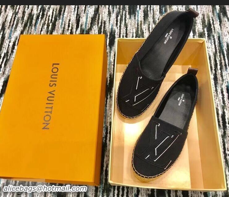 Low Price Louis Vuitton Seashore Flat Espadrilles LV94809 Black 2019