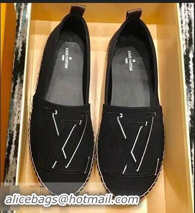 Low Price Louis Vuitton Seashore Flat Espadrilles LV94809 Black 2019